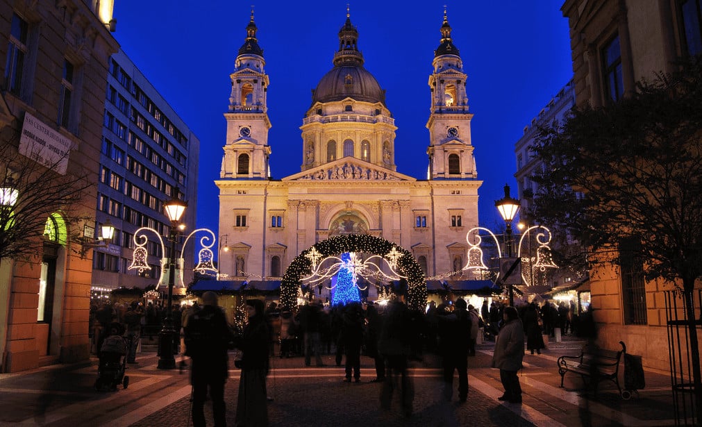 Budapest-Christmas-Market-Basilica-Hungary best Christmas markets in Europe