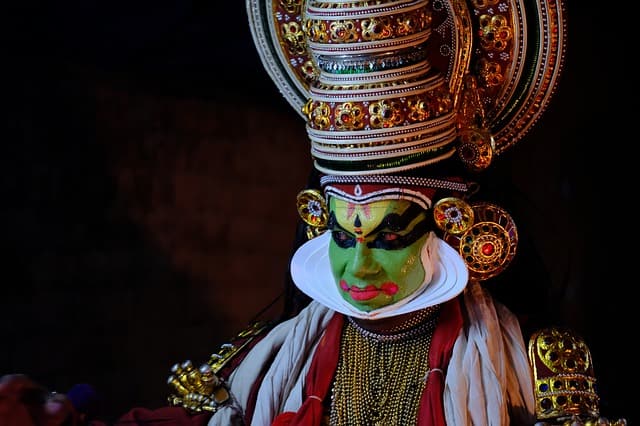 An artist ready to perform Kathakali