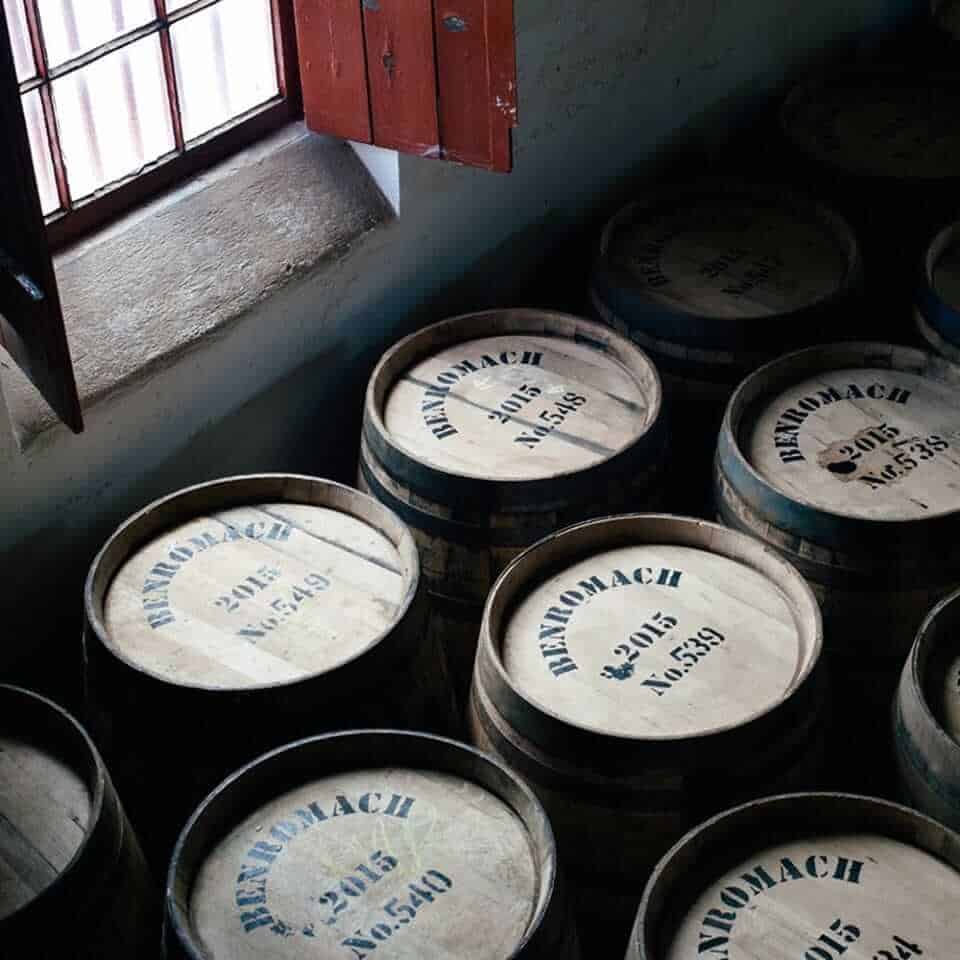 Barrels of distilled Scotch