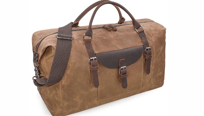 Canvas Genuine Leather Carryon Hand Bag 