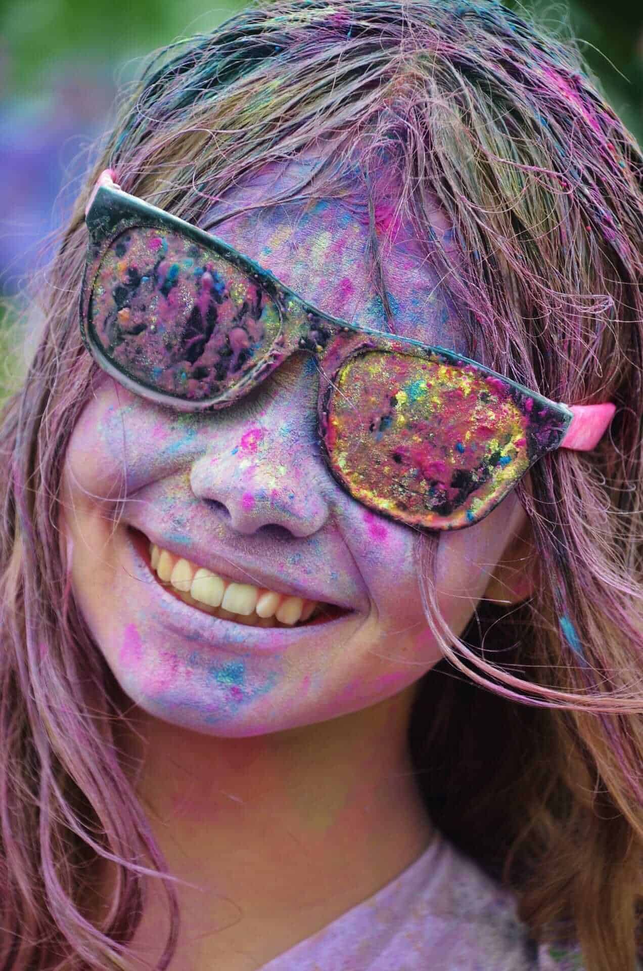 Girl celebrating Holi