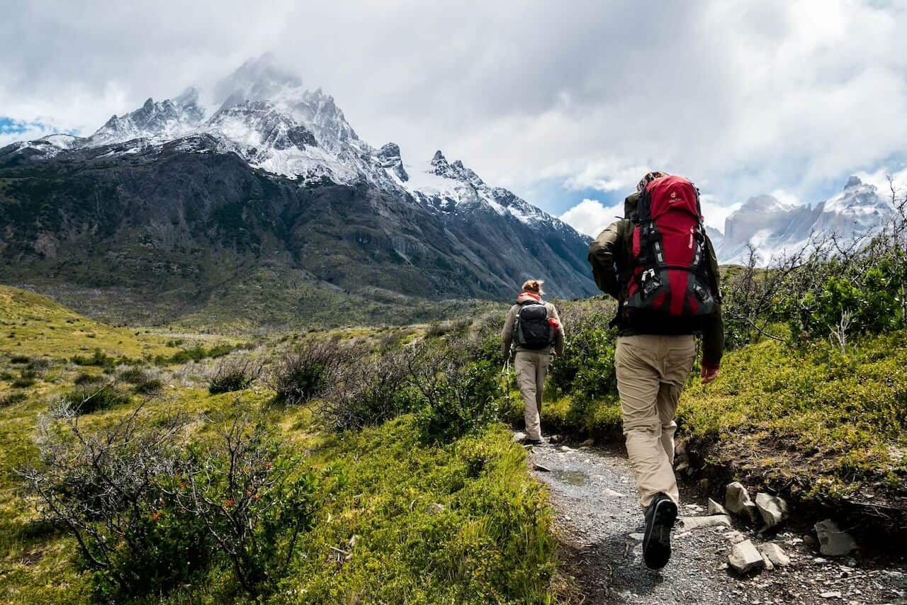 Hiking in mountains