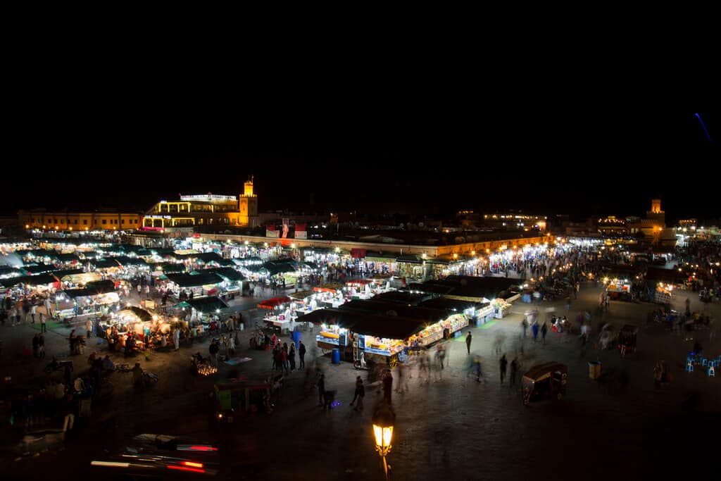 Jemaa el-Fnaa in the night