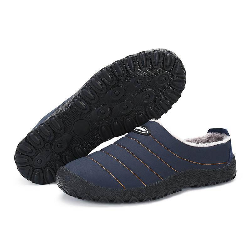 KUBUA Mens Slippers Warm Winter Flats Shoes