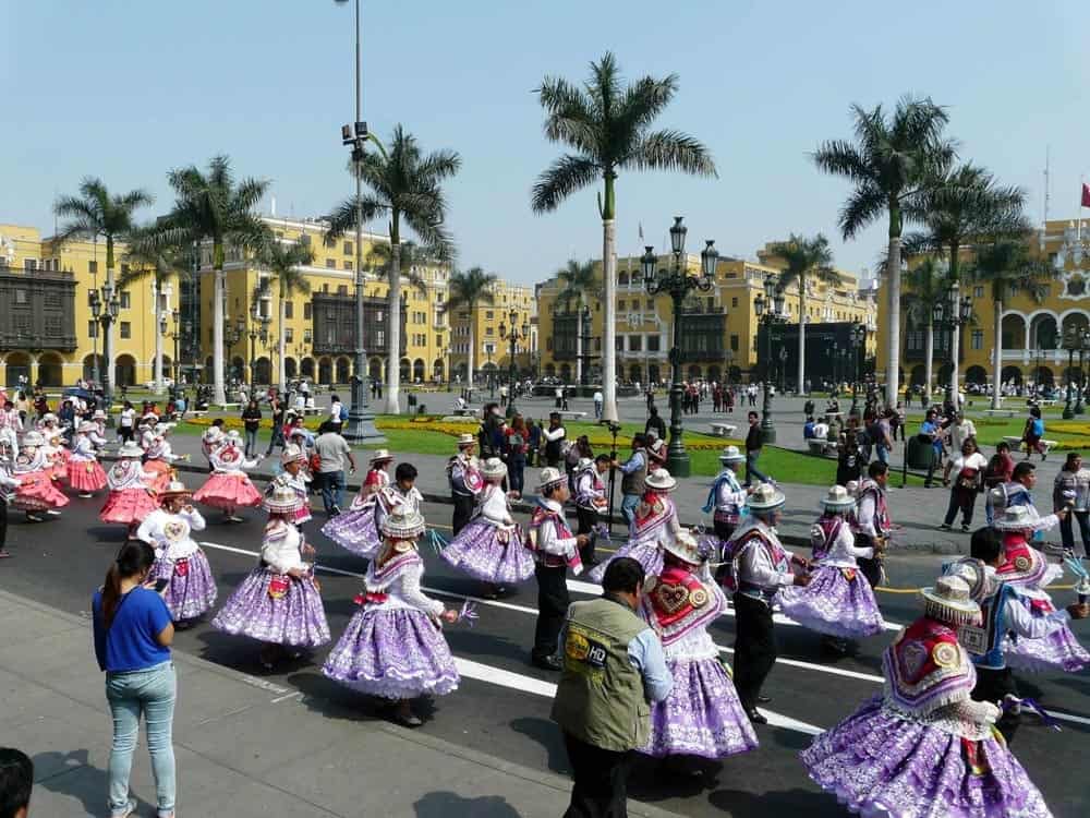 Carnival in Lima Historic Center