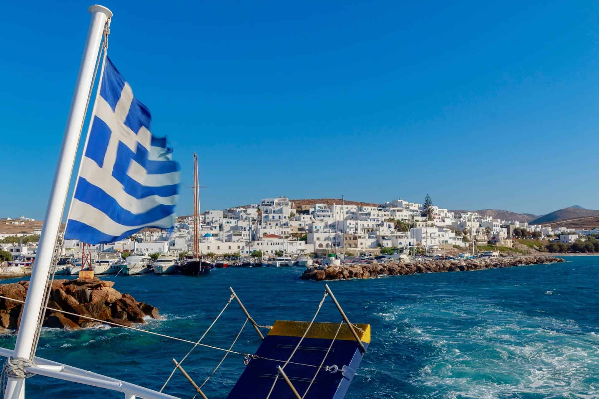 Naoussa with Greece Flag