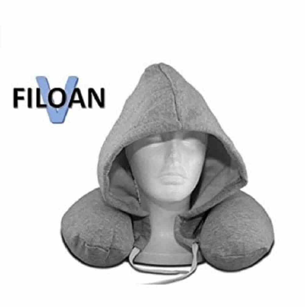 Neck pillow with a hoodie