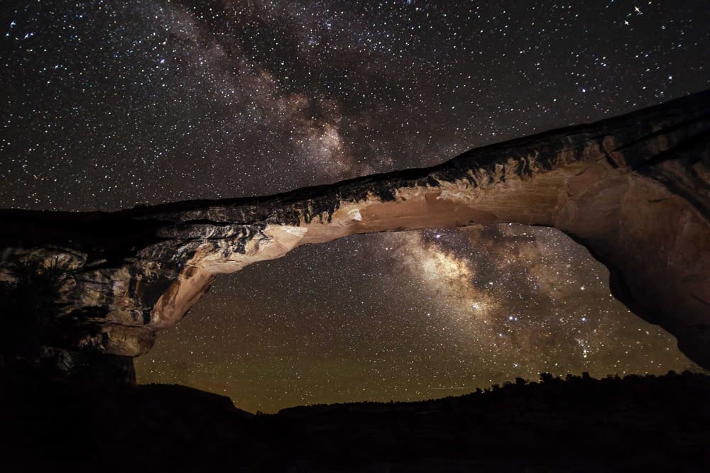 Night sky at Owachomo Bridge - National Bridges monument