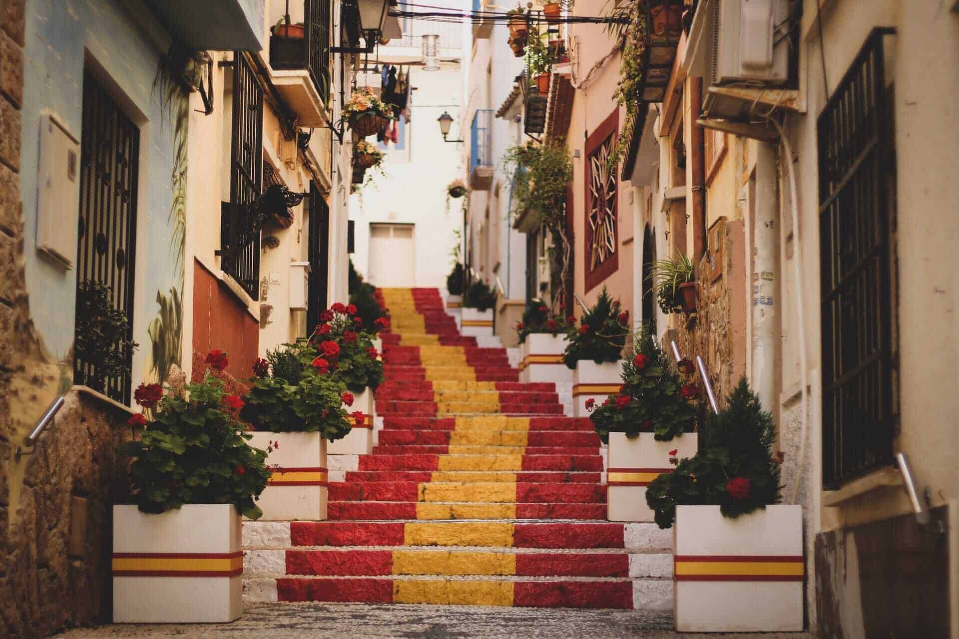 Steps in colors of Spain