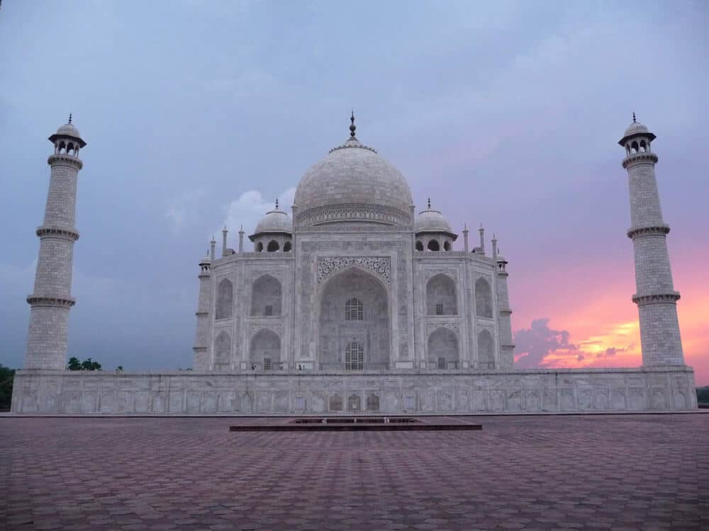 The Taj Mahal during sunrise