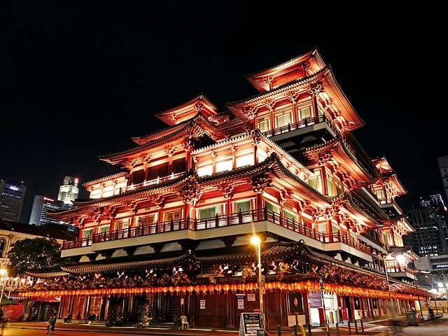 The Buddha Tooth Relic Temple in Singapore