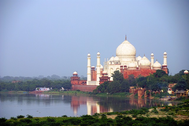 The Taj Mahal as seen from Agra Fort