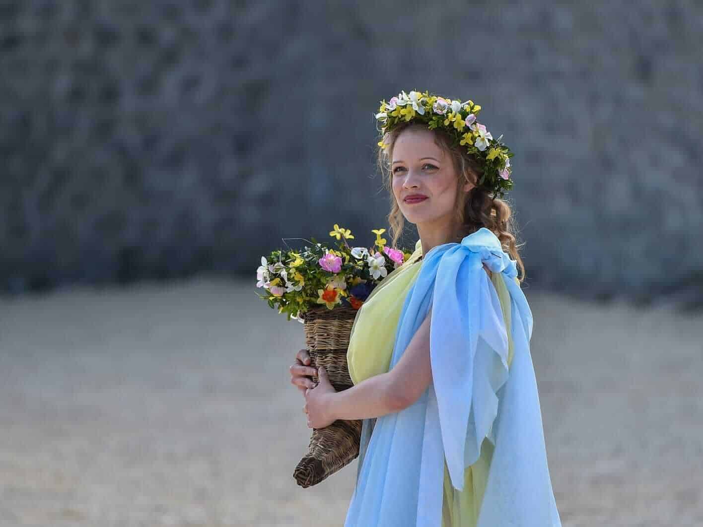 Woman during Floralia Roman Festival