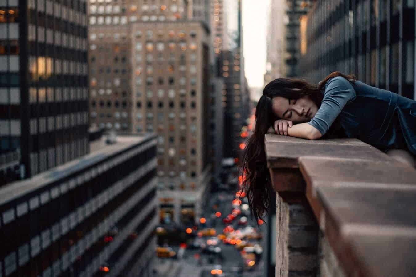 woman sleeping after travel